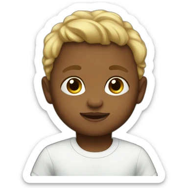 baby boy with brown skin and blonde hair sticker
