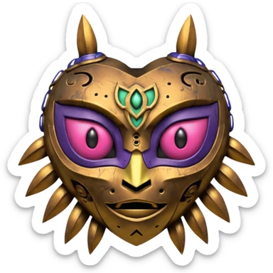 majoras mask mixed with the questioning face sticker
