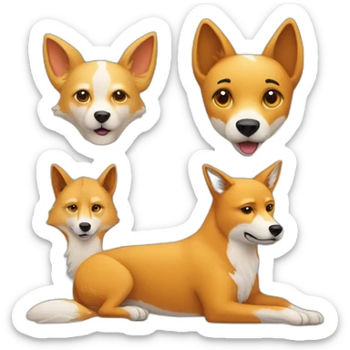 Yellow dog between a fox and a dingo sticker
