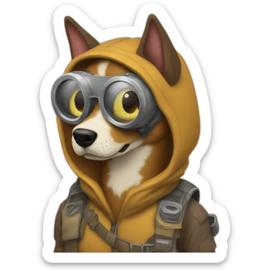 Post-apocalyptic fiction; catdog;  sticker