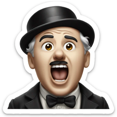 Charlie Chaplin screaming sticker