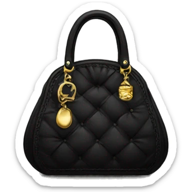 black purse with gold accent  sticker