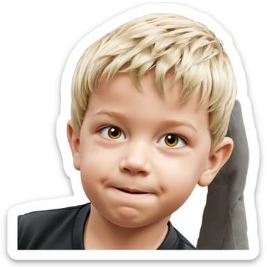 blonde boy portrait looking viewer sticker