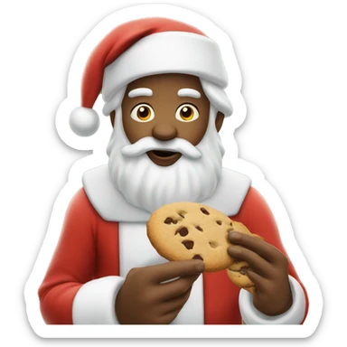 Santa clause eating cookies  sticker