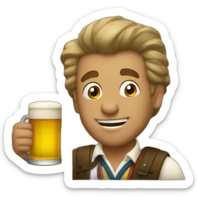 jabalí bebiendo cerveza sticker