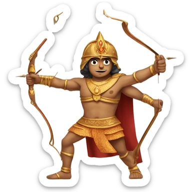 Karna from mahabharata with bow and arrow sticker
