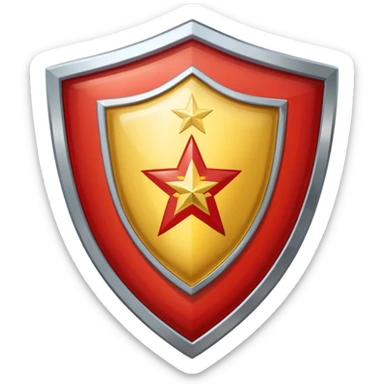 a shiny shield with the USSR flag inside sticker