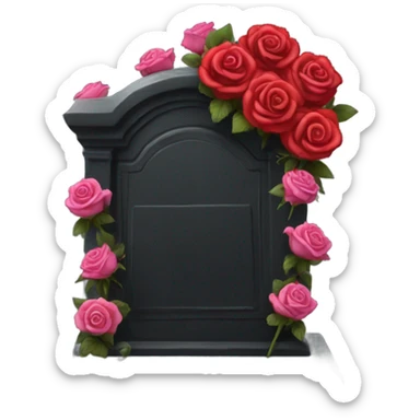 black grave with roses sticker