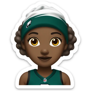 Brown skin girl in Philadelphia eagles clothes sticker