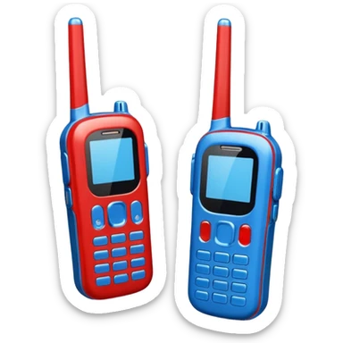 Walkie talkie pair (red & blue) sticker