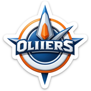 Logo Oilers bleu foncé avec orange  sticker