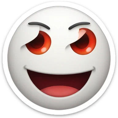 A circle face emoji with bloodshot eyes and smiling lips sticker