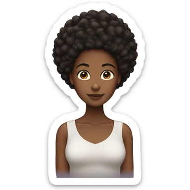 black Girl with afro short hair sticker
