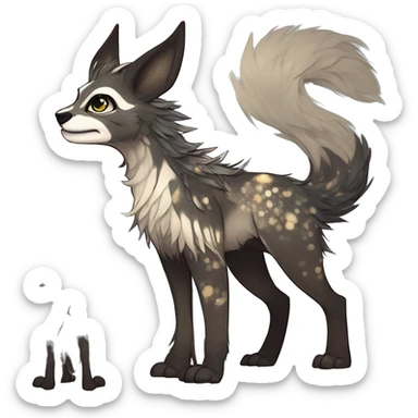 Cool cute Kawaii edgy fantasy animal sparkle fursona Fionbri creature by griffsnuff & LiLaiRa & Falvie full body sticker