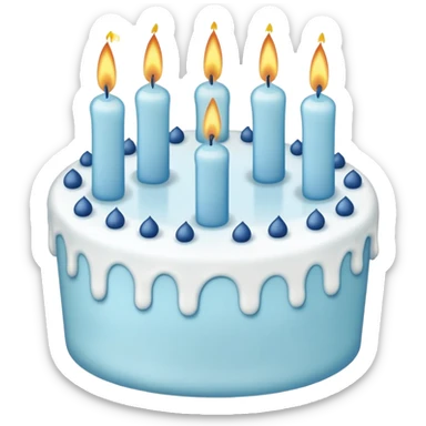 light blue birthday cake sticker