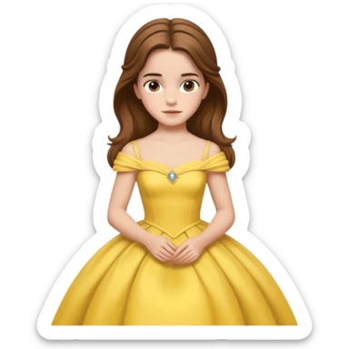 emma watson long hair as belle Cinematic Realistic sticker