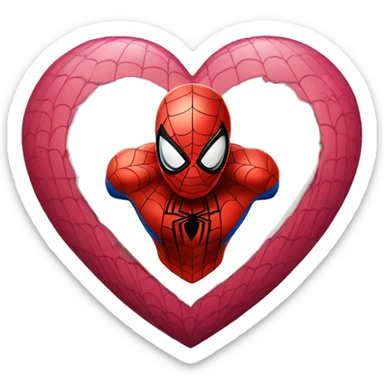 Spiderman in a heart sticker