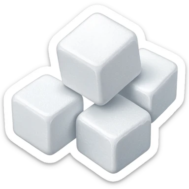 sugar cubes, simple, white, three cubes, scattered sticker