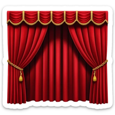 Theater curtains opening with spotlight sticker