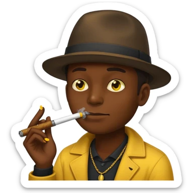 Emoji smoking crack pipe sticker