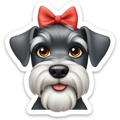 Schnauzer with a bow sticker