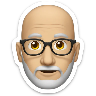 mid aged bald jewish man in rectangle glasses sticker