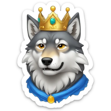 wolf with a crown sticker