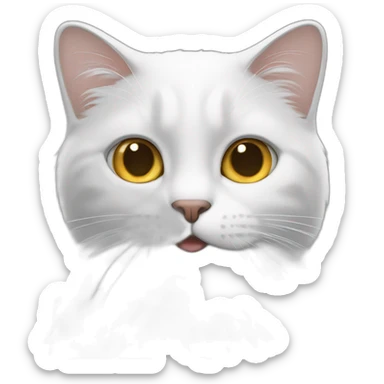 Chat blanc et chat gris sticker