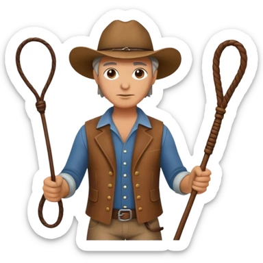 farm owner with a whip sticker