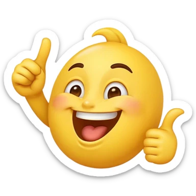 Un emojis qui rie et qui pointe du doigt en se moquant  sticker