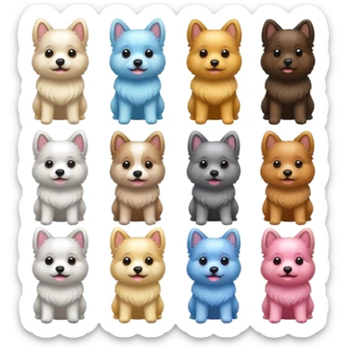 cartoon dogs standing sticker