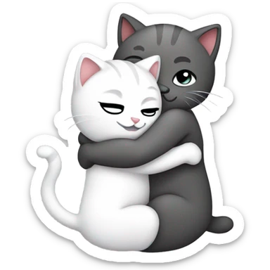 Kitty hug love sticker