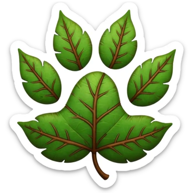paw print with a leaf sticker