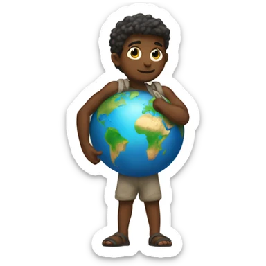 atlas holding up the world on his back sticker