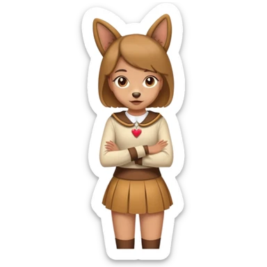 Girl dressed like a dog and in short skirt  sticker