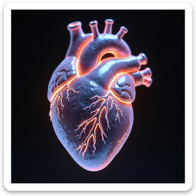 heart with a holographic effect, photorealistic style, highly detailed, realistic lighting and reflections sticker