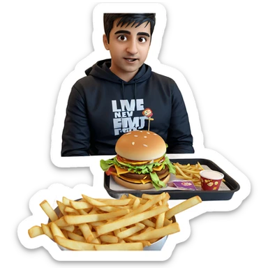 chilling with fast food sticker