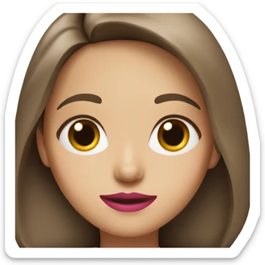 Girl doctor with brown hair and eyes and pink lipstick sticker