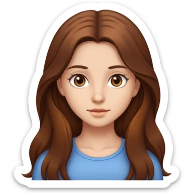 Girl with browne Long hait and browne eyes sticker