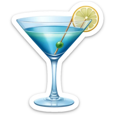Create an emoji of martini cocktail cheers with blue lagoon cocktail sticker