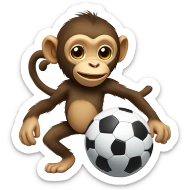 Monkey Playing Soccer sticker