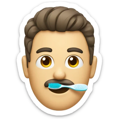Mean with a cuenta hair cut and  toothbrush mustache sticker