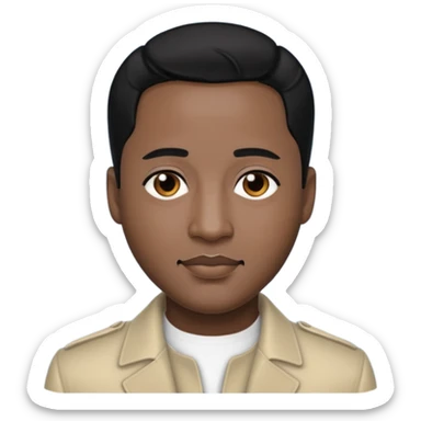 Johnny Gill with black hair sticker