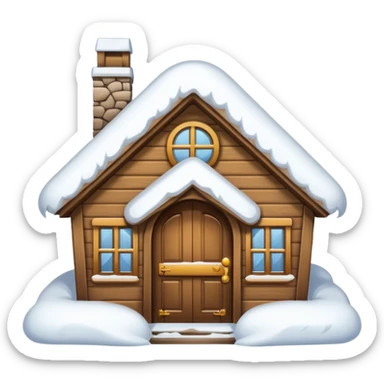 i want a house fully covered with heavy snow, not able to get out emoji. even not able to open door conditio sticker