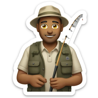 Handsome man fishing  sticker