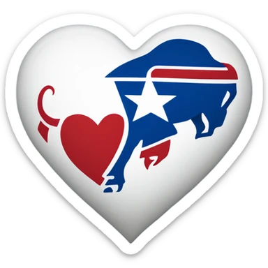 Red white and blue Buffalo Bills heart sticker
