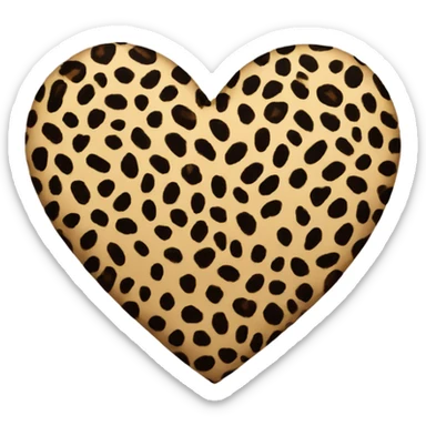 leopard print heart sticker