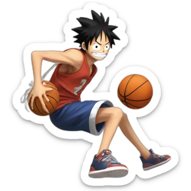 Luffy qui joue au basket contre Naruto sticker