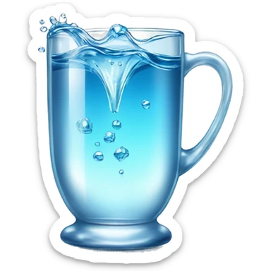 Cup of water poured into a beautiful clear bejeweled glass  sticker