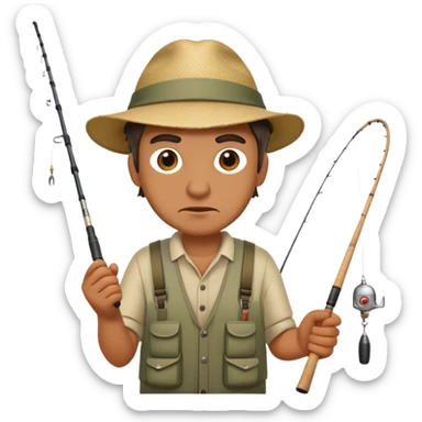 ugly man fishing NOT OLD sticker